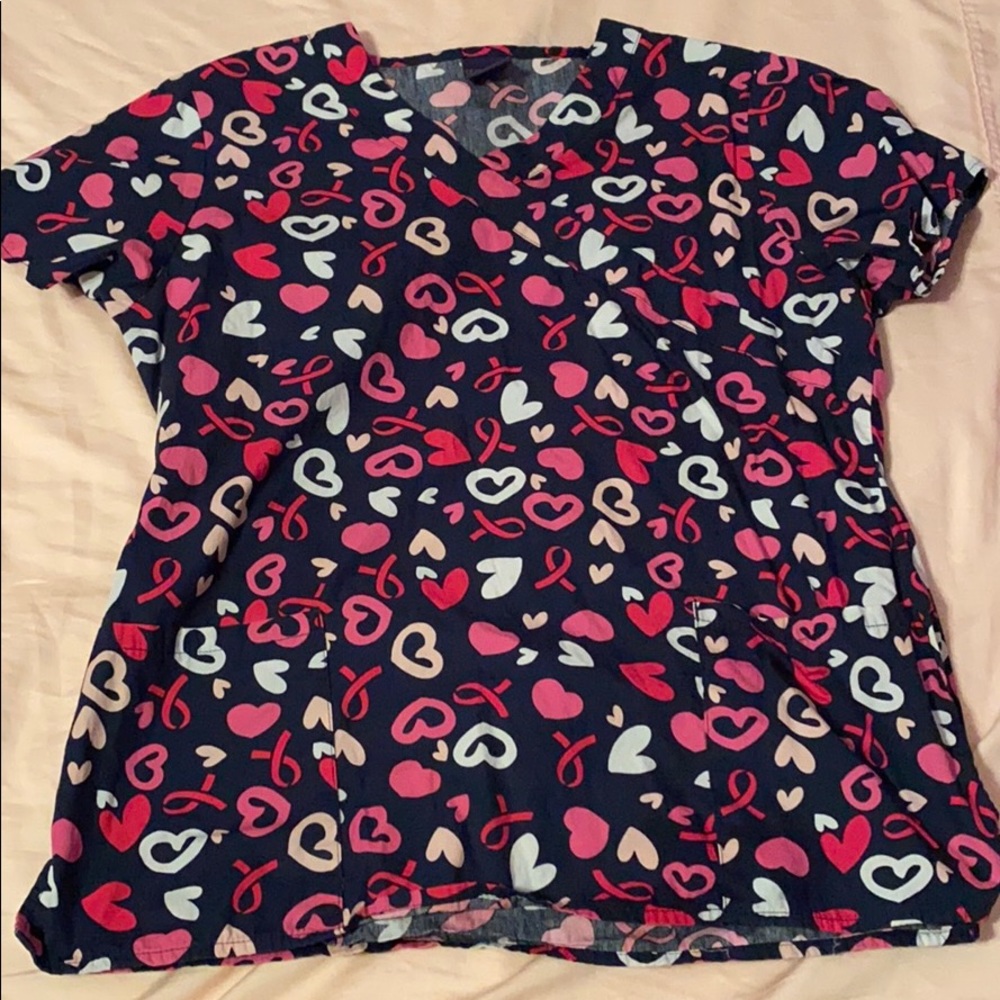 Breast Cancer Awareness Scrub Top
